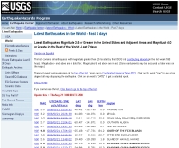 รายงานสถานการณ์แผ่นดินไหวทั่วโลก - earthquake.usgs.gov/recenteqsww/Quakes/quakes_all.html